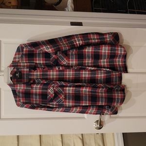 VOLCOM SIZE XL red plaid flannel